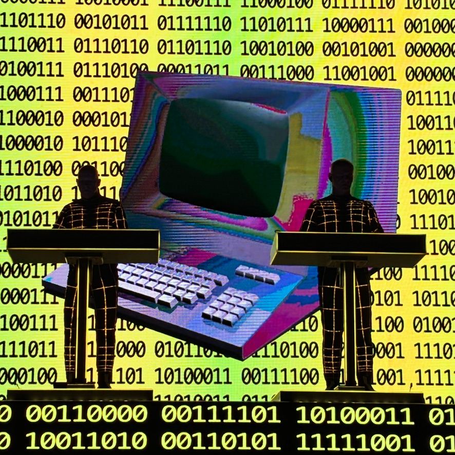The screen that accompanies Computer World: the home computer as an icon that already feels almost archaeological.