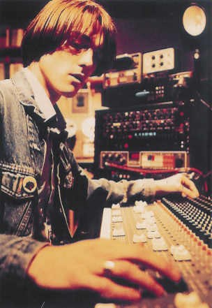 Kember at the mixing desk during the sessions for The Perfect Prescription.